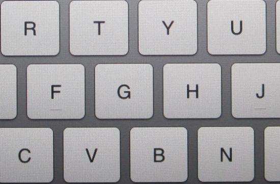 Closeup view of iPad keyboard